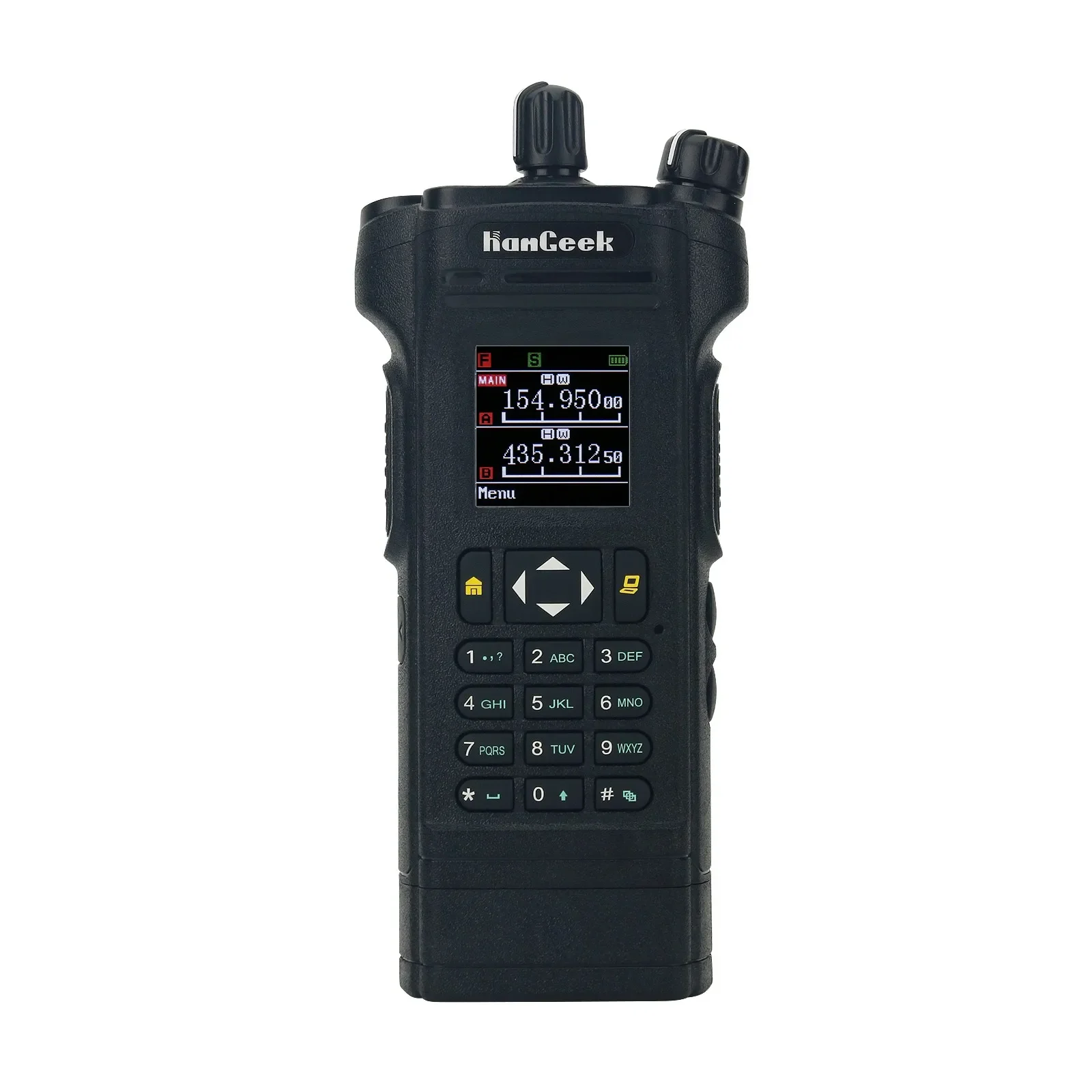 HAMGEEK APX-8000 12W Dual Band SDR Radio Receiver VHF UHF Transceiver Walkie Talkie (Black) With Dual PTT Duplex Working Mode