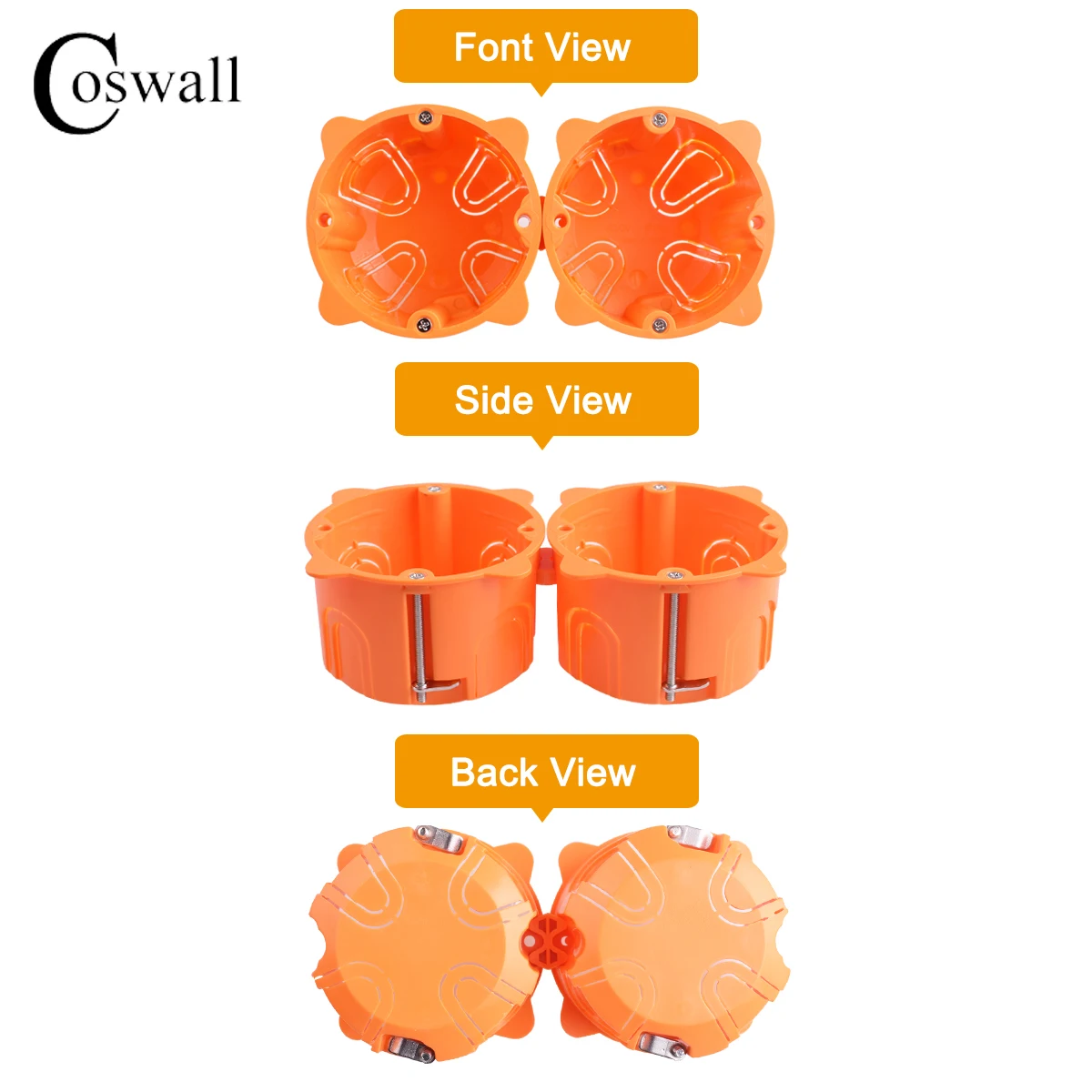 1 Gang Dry Lining Box For Gypsum Board/Drywall/Plasterboad/Downlight 47mm Depth Wall Switch BOX Socket Cassette Fireproof PC