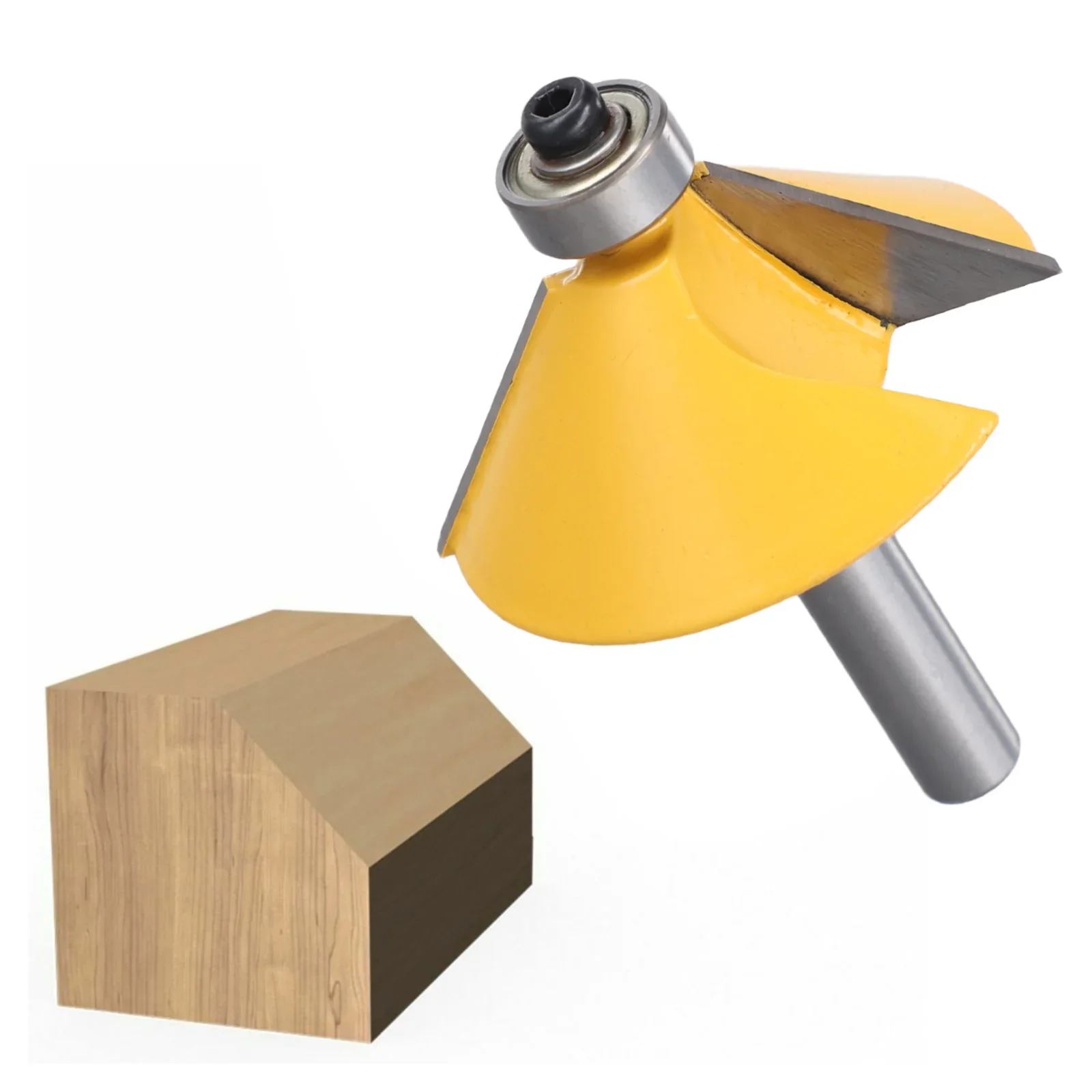 8mm Shank 45 Degree Chamfer & Bevel Edging Router Bit Carbide Tipped End Milling Cutter For Cutting Woodworking Tools