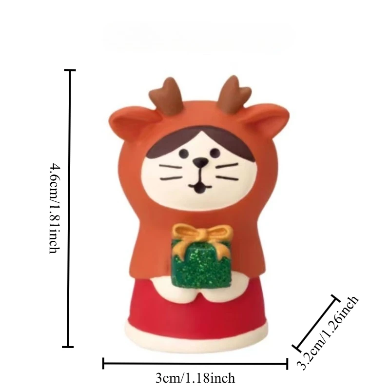 Resin Craft Decorations Christmas Figurines Japanese Cat Gifts Trendy Toy Blind Boxes Creative Home Ornaments Cute Cartoon Decor