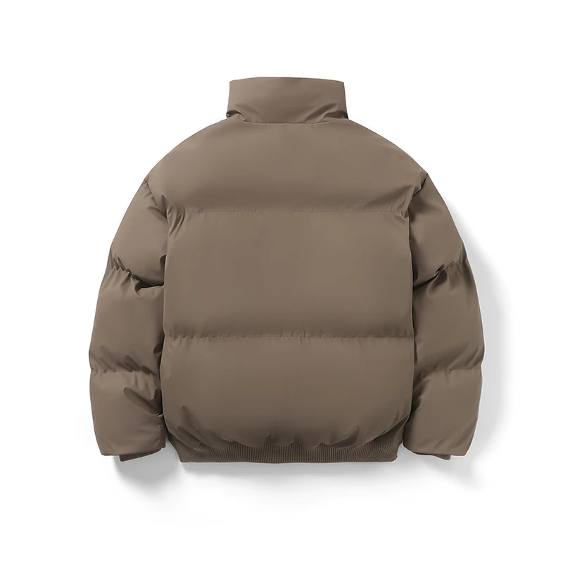 Winter Thick Warm Cotton Padde Jacket Men Stand Collar Daily Casual All-match Parka Outwear Coats Men\'s Clothing Black/Camel