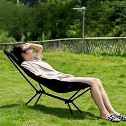 Ergonomic Beach Chair Foldable Portable for Camping Fishing Relaxing Lightweight Travel Picnic Outdoor Leisure Chaise Longue