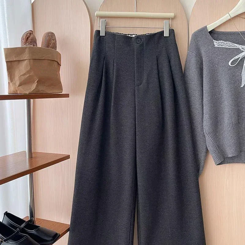 Commuting Daily Use High Waist Pants Elastic Waist Pants Long Pants For Spring And Autumn Autumn Outfit L M Suitable For Autumn