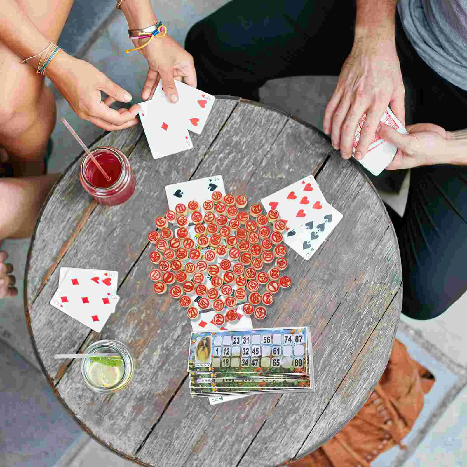 Juego de ajedrez con números, accesorios de Bingo para el hogar, fiesta de verano, tarjetas de llamada de madera, suministro de viajes