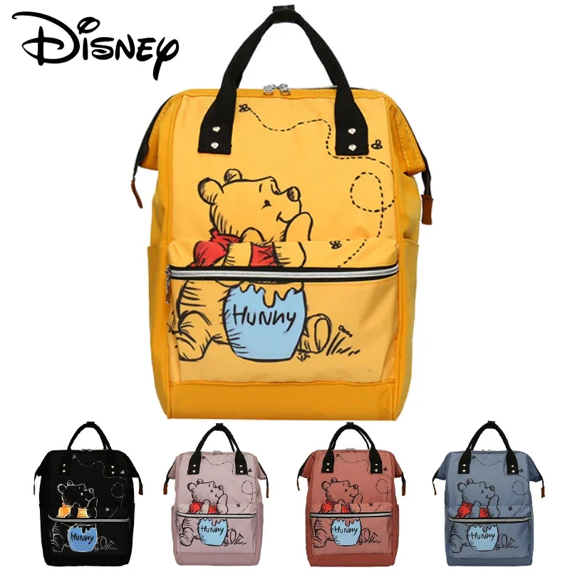 Disney Baby Diaper Mommy Bag Cartoon Pooh Bear Large Capacity Maternity Backpack for Mom Convenient Baby Backpack for Stroller