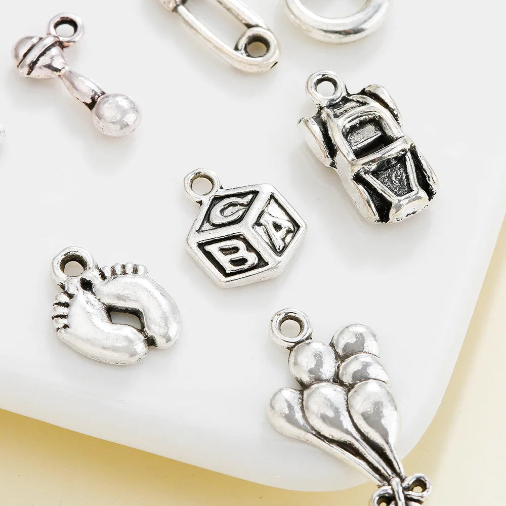 DIY ancient silver alloy daily necessities series, clothes, baby stroller pattern pendants, ornaments and small pendants