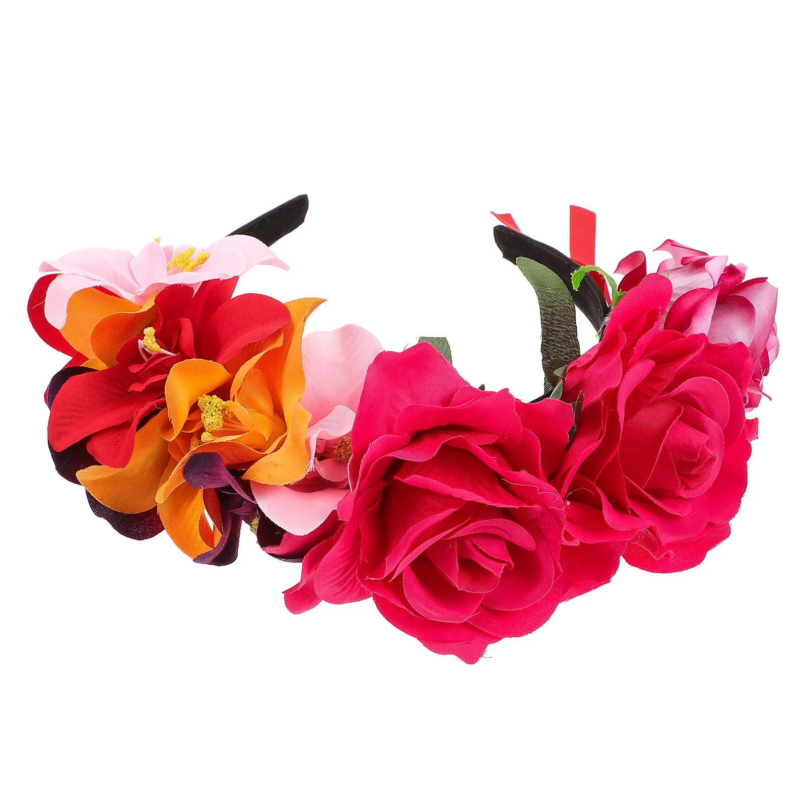 

Floral Headband Colorful Lightweight Fake Flower Hair Band For Women Girls Halloween Wedding Festival Cosplay Party