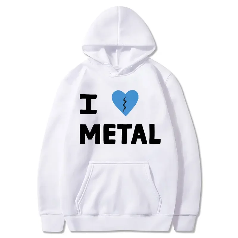 Singer Elliott Smith I Love Metal Same Style Hoodie Men's 90s Sweatshirt Male Vintage Clothes Men Women Casual Oversized Hoodies