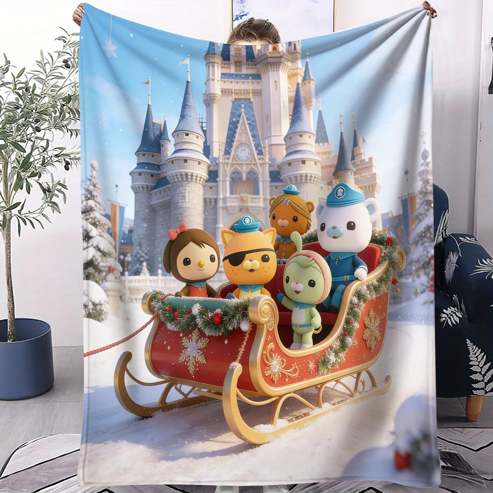 

Веселое фланелевое одеяло с тематикой Октонавтов для детей, многофункциональное, для путешествий, игр, пикников, дивана, уютный подарок на день рождения для детей