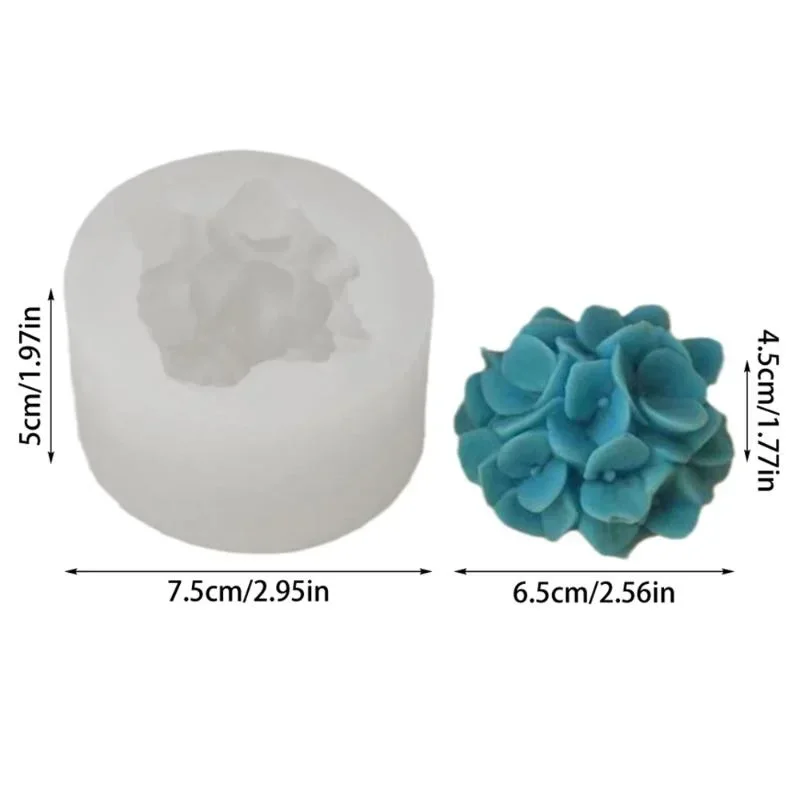 Petal &Cutter Silicone Mold Decoration Plant Soap Flowers Candle Moulds Bouquet Making Clay Silicone Hydrangea Flower Molds