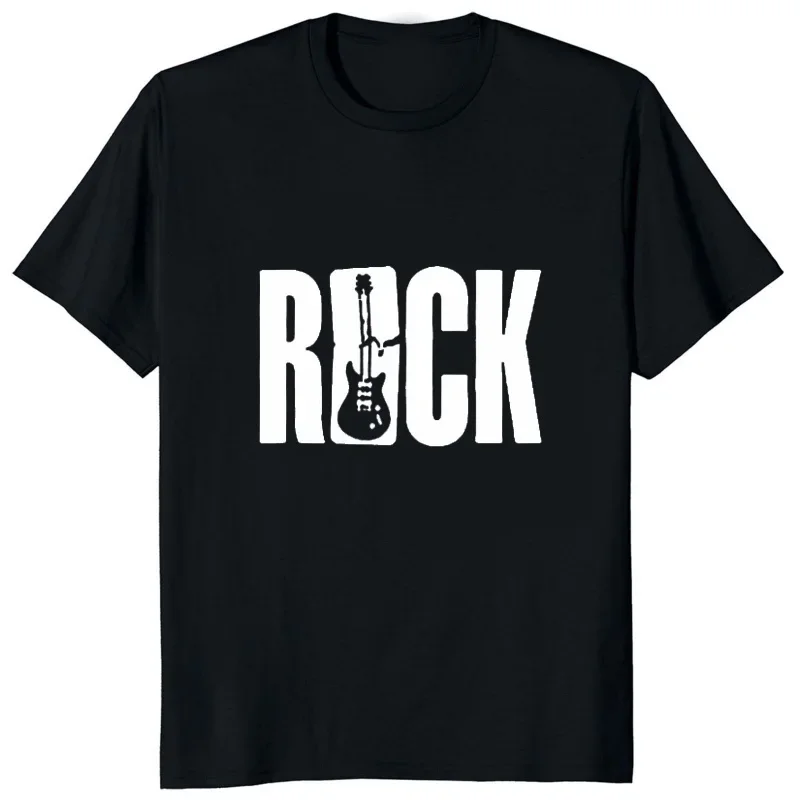 Harajuku Guitars ROCK Music Pirnt Men's T Shirt Streetwear O-neck Short Sleeve Rock'n'roll T-Shirt Hip Hop Hipster Loose Tees