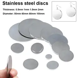 Thick 0.5~2mm 304 Stainles Steel Round Plate Diameter 50mm-100mm Circular Sheet 304 Disc Round Disk Circular Flat-plate