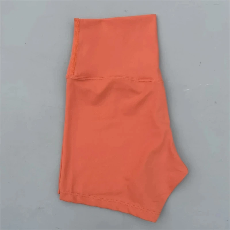 Einfarbig Enge Weiche Frauen Fitness Sport Kurze Hohe Taille Yoga Kurze Legging Hocken Beweis Umfassendes Training Sportlich – Detail 5