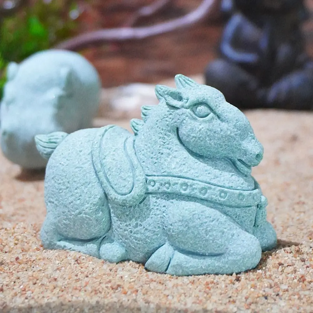 Unique Simulation Horse Figurines Rhinoceros Hippopotamus Realistic Artificial Elephant Ornament Resin Craft Handmade