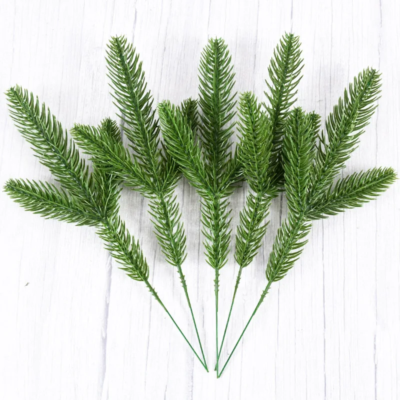 

5pcs Artificial Pine Needles Branches Simulated Plants Wreath Vine Rattan for Home New Year Christmas Tree Gift Box Decorations