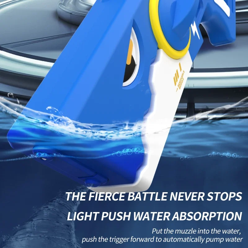 Shark pistola ad acqua elettrica di grande capacità giocattolo pistola ad acqua a sparo continuo pistola ad acqua ad assorbimento d'acqua automatica giocattolo estivo per piscina