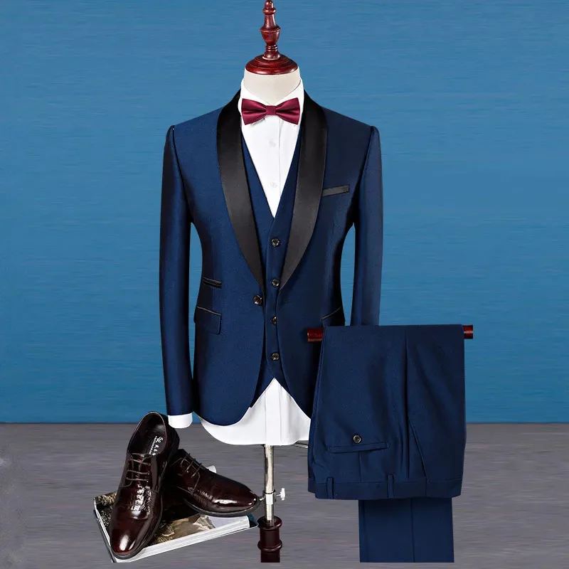 

New Green Collar Men's Dress Bridegroom Best Man Suit Men's Emcee Show Business Casual Men's Wear