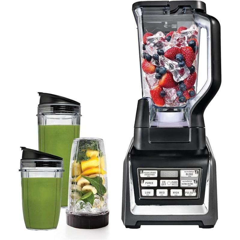 Aanrecht Blender Met 1200W Auto-Iq Basis, 72 Oz. Pitcher, En 18, 24, & 32 Oz. To-Go Cups W/Uitloop Deksels, Vaatwasser Veilig, Bl642