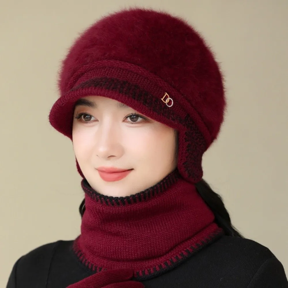New Warm Knitted Hat Windproof Thickned Pullover Hat Cold Proof Duck Tongue Hat Women