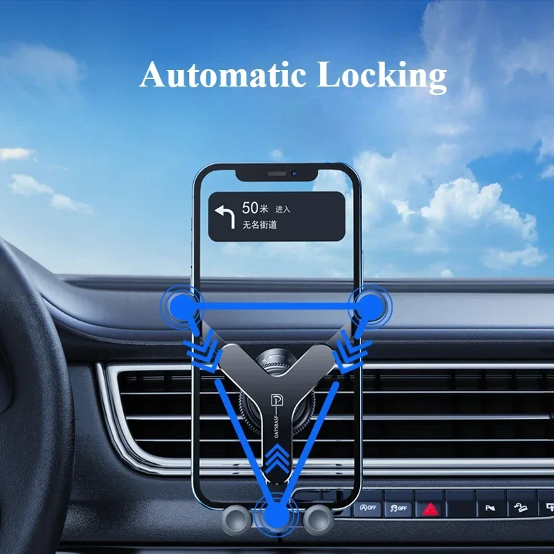 Oatsbasf Alloy Car Cell Phone Mount Car Bracket for Phone Car Air Vent Phone Support Stand Holder for 4.7-7 Inches iPhone Xiaomi