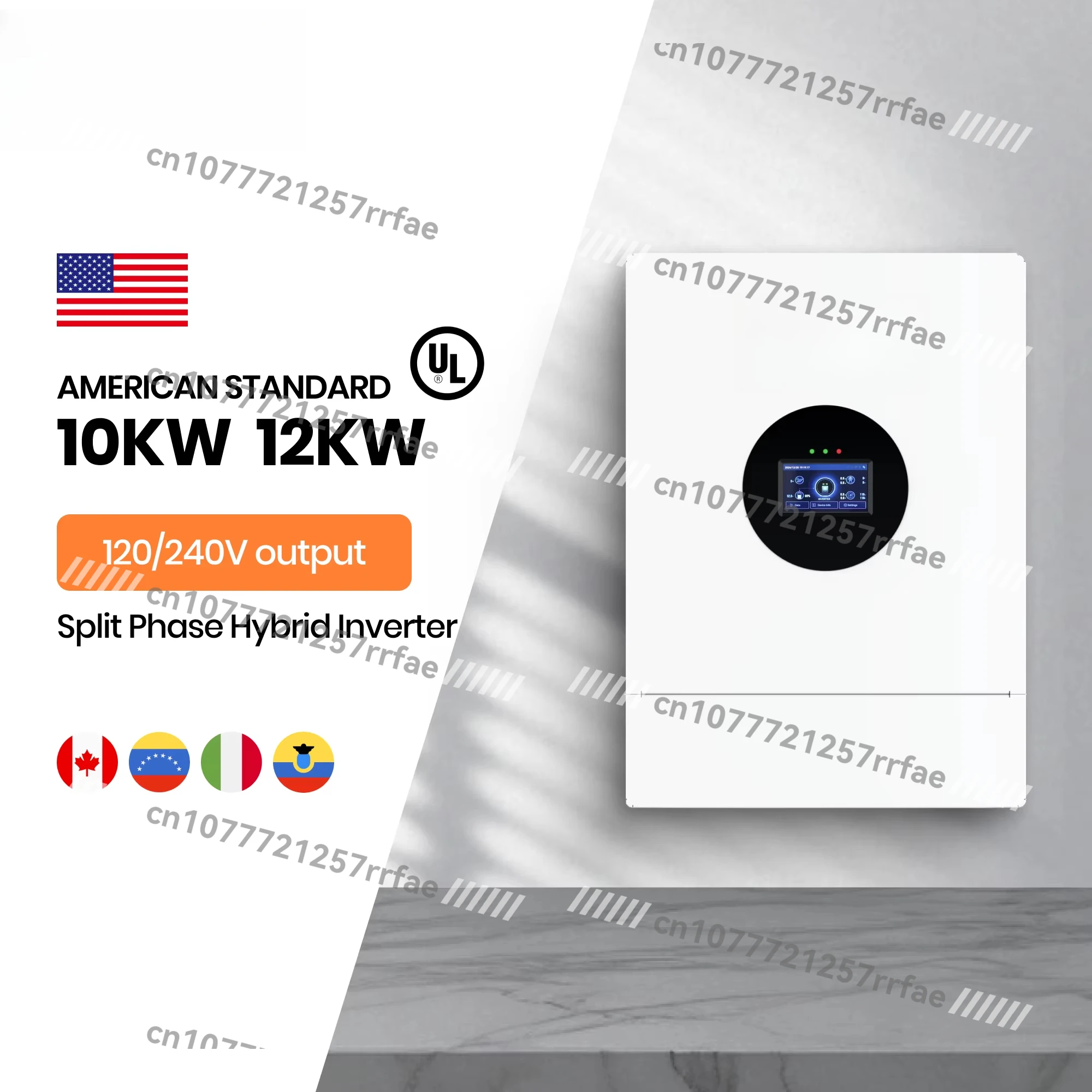 10Kw 12Kw Off-Grid Hybrid Solar Inverter Split Phase Inverter 120V 240V 50Hz 60hz Mpt Controller Pure Sine Wave