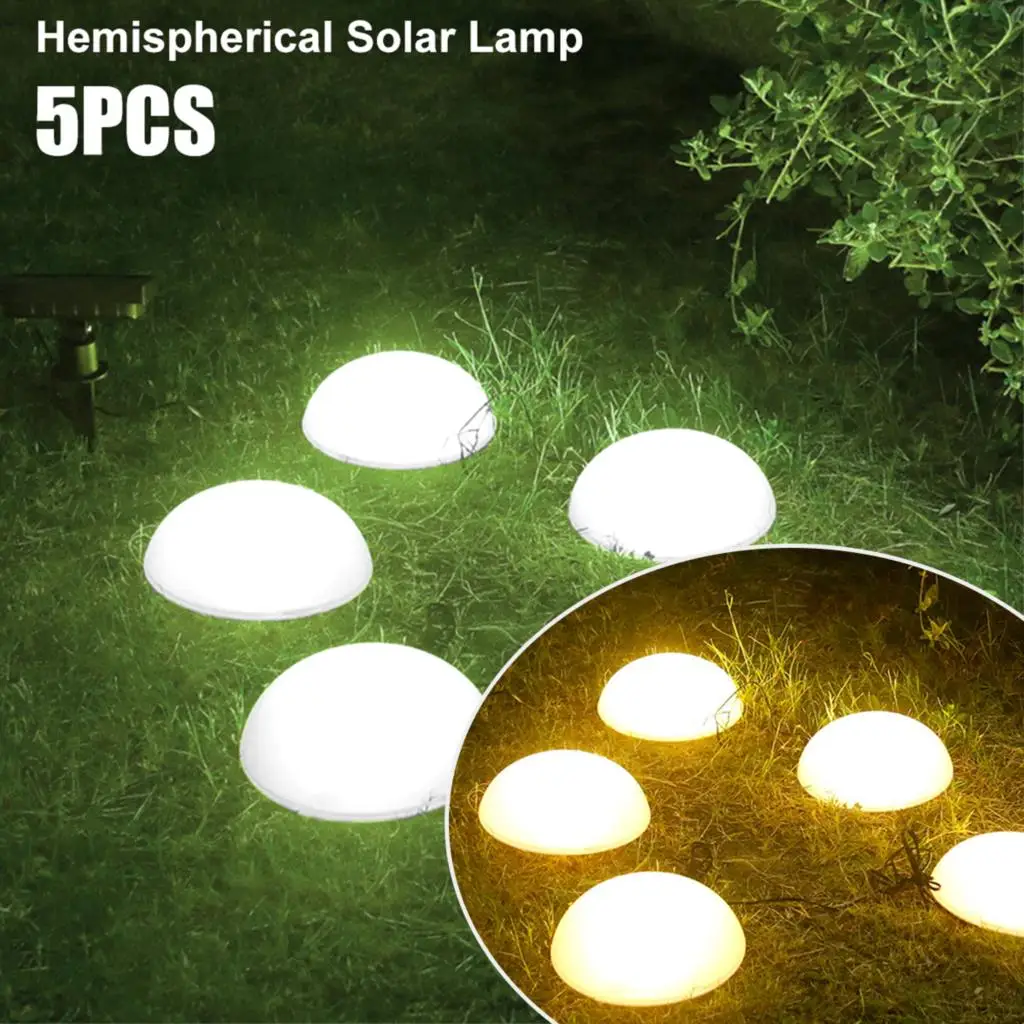 

5Pcs Solar LED Lights Outdoor Ground Lights Glow Pebble Lamp Garden Decor Solar Garden Light Christmas Pathway Lawn Decor