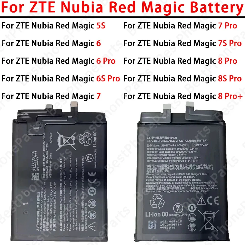 Phone Battery For ZTE nubia Red Magic 5S 6 6Pro 6sPro 7 7Pro 7SPro 8Pro 8SPro 8Pro+ Li3945T44P8H526391