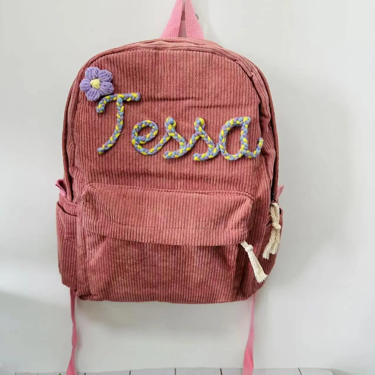 Mochila de pana bordada, personaliza tu estilo con esta mochila escolar personalizada