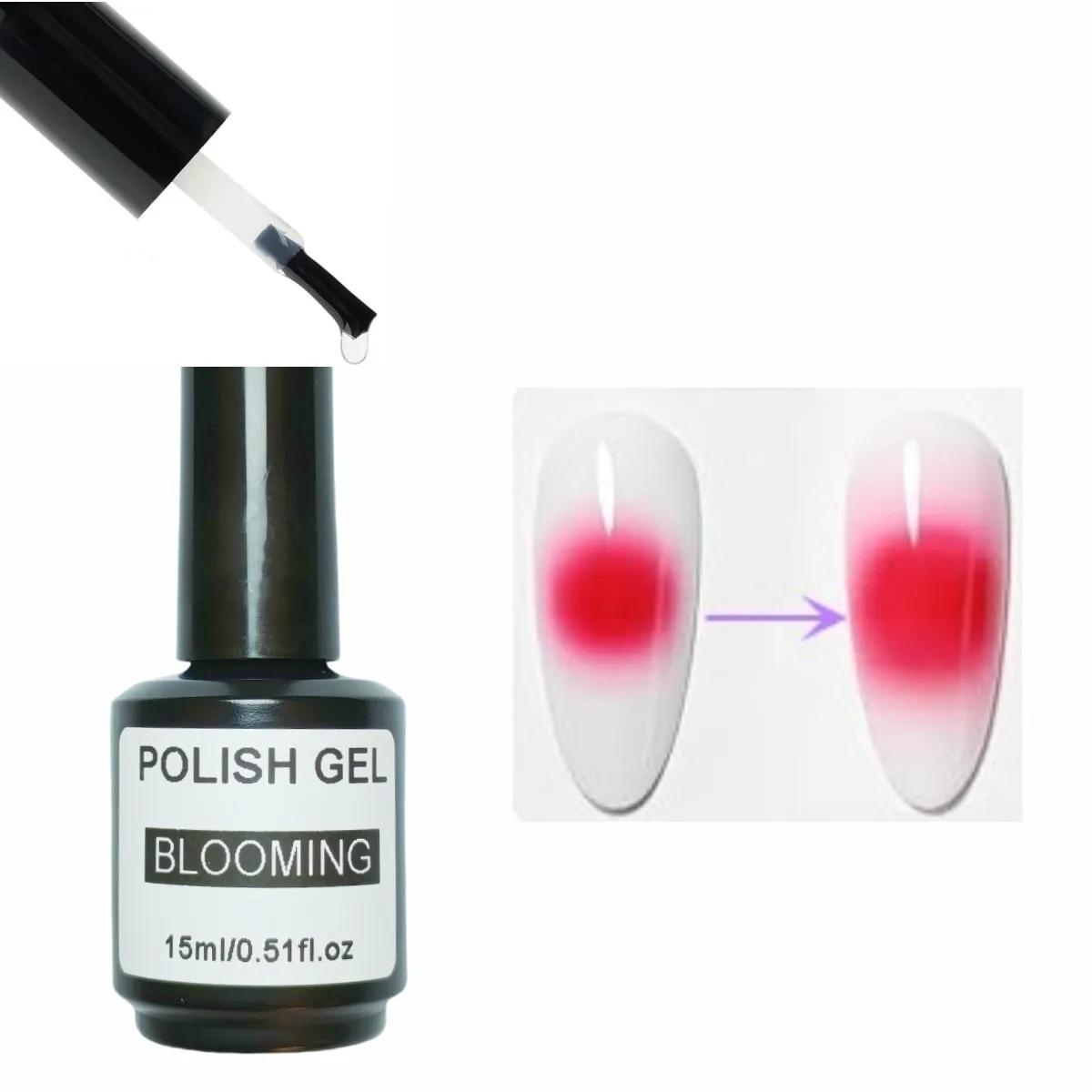 Gel UV con efectos de extensión de mármol, 15ml, gel floreciente transparente para decoración de uñas DIY