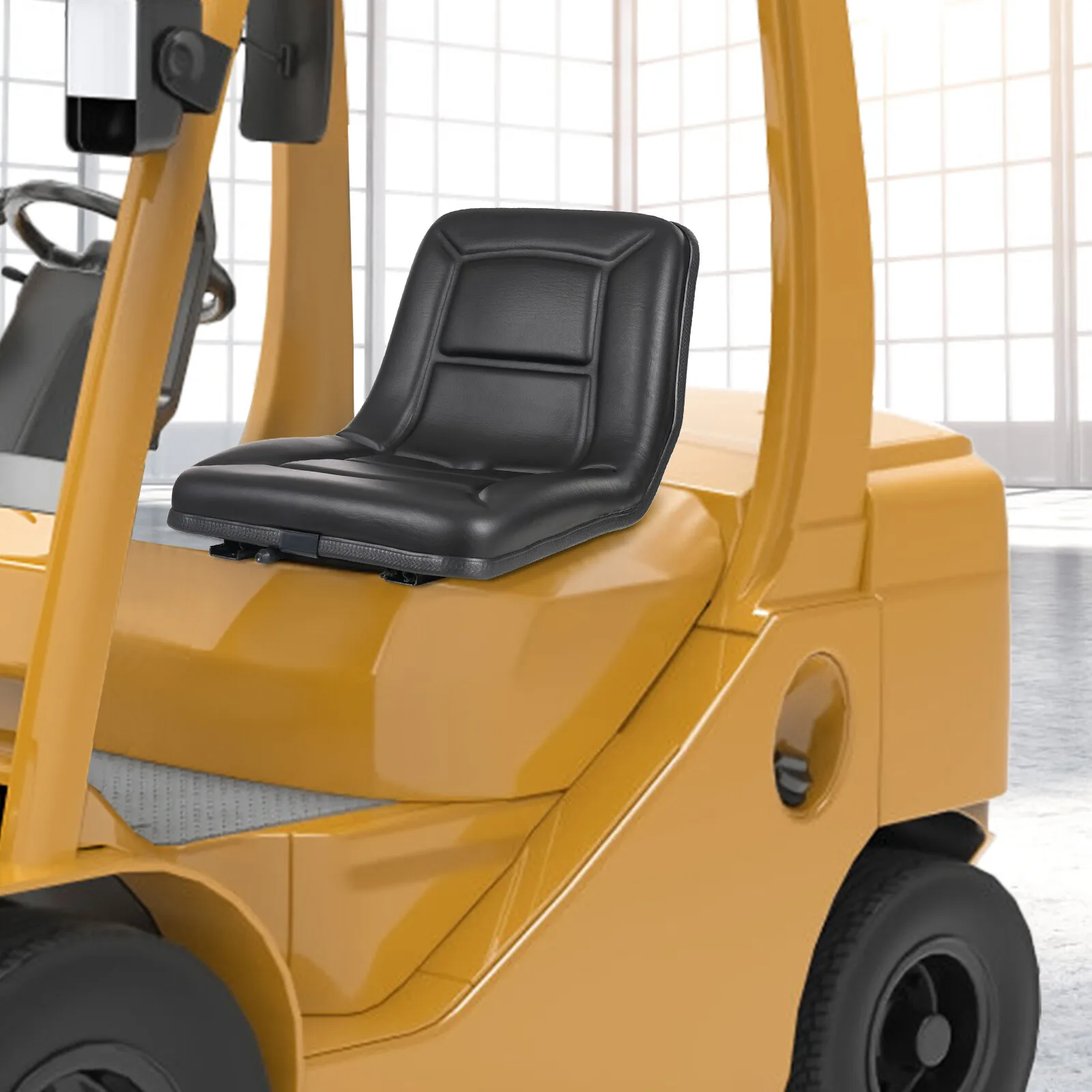 

Universal Forklift Seat Adjustable Tractor Seat PU Bulldozer Seat Drainage Hole