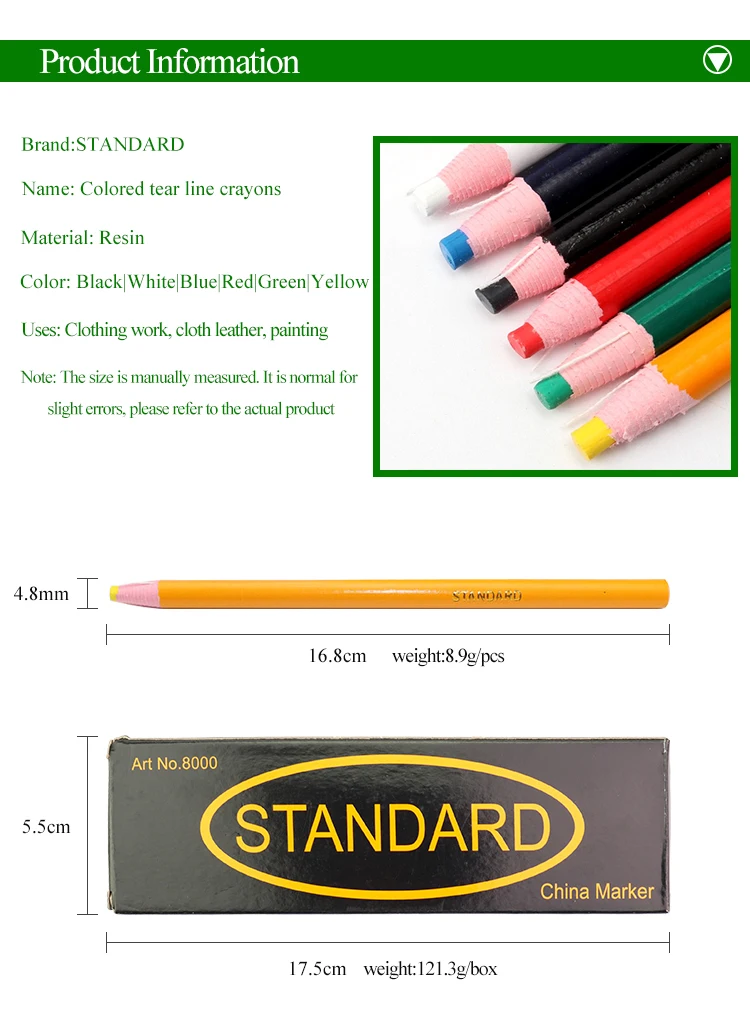 6/12 Stück Mehrfarbige Stoffmarkierungsstifte Schnittfreie Nähkreide Schneiderstift für Kleidung Leder Markierungskreide Nähwerkzeuge – Detail 2