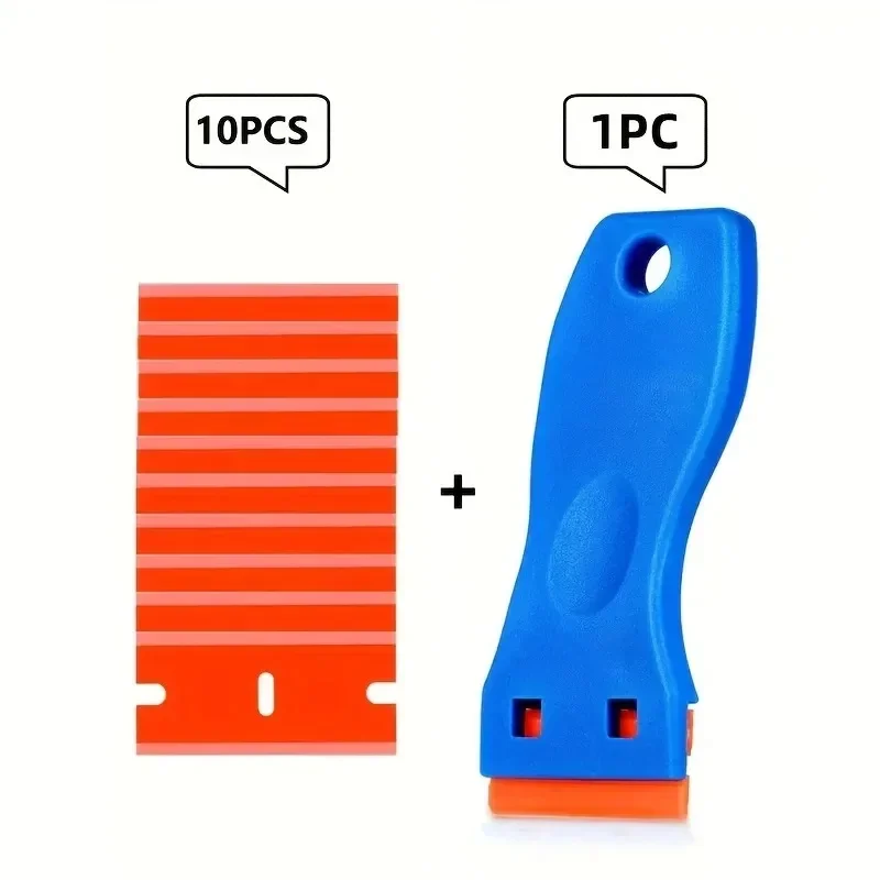 Plastic Razor Blade Combination To Remove Glue Stickers,decals,window Glass Cleaning, Paint Scraper, Residual Glue Cleaning Tool