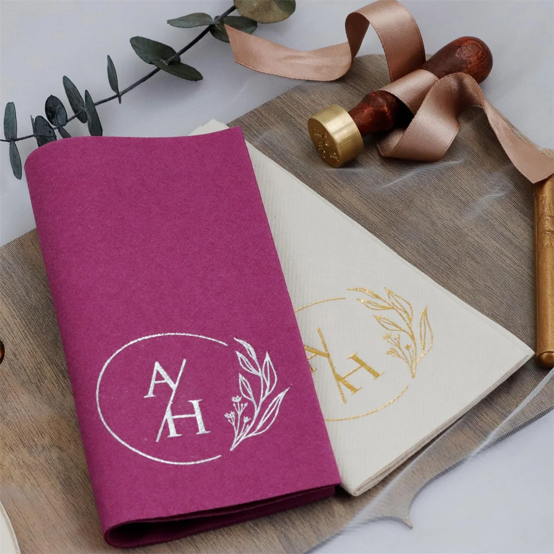 Customized Linen-Like Napkins for Weddings and Events