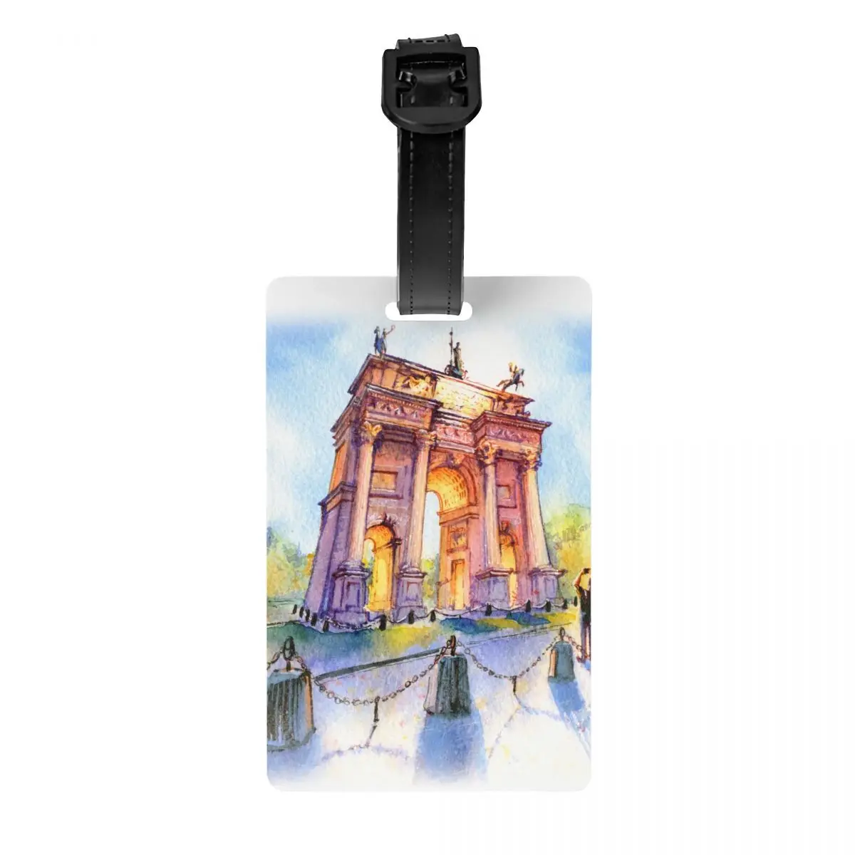 

Custom Arch Of Peace In Milan, Lombardy, Italy Luggage Tag Privacy Protection Baggage Tags Travel Bag Labels Suitcase