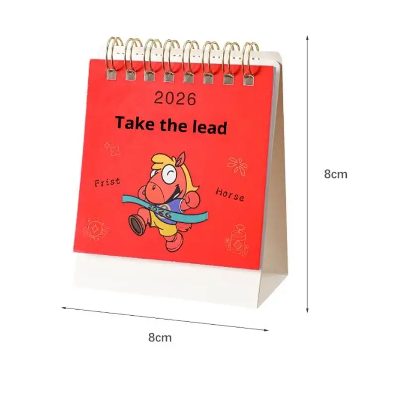 تقاويم صغيرة محمولة لطيفة على شكل بوني 2026 لسن الحصان، مثالية لتزيين سطح المكتب #6