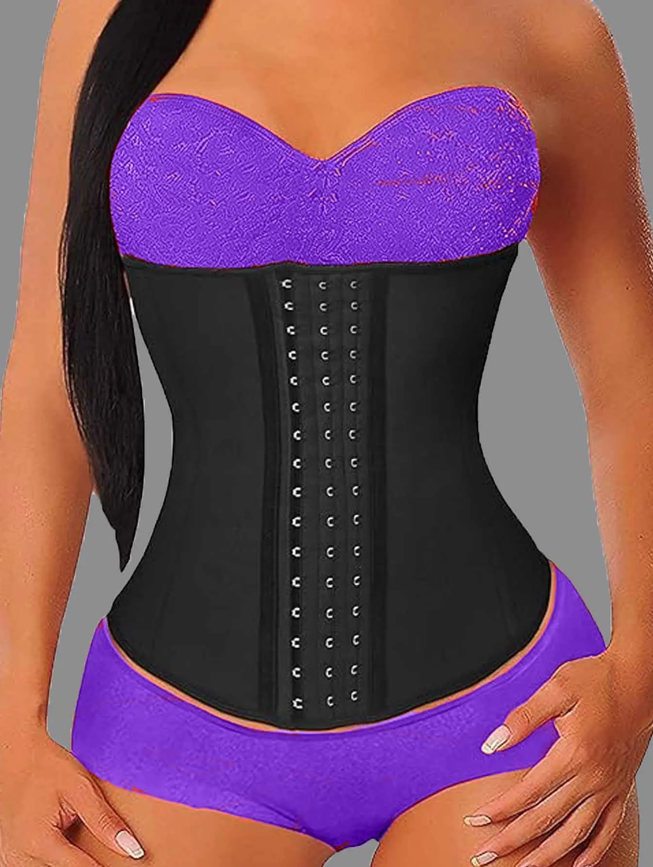 Corsetto di corte europeo e americano di nuovo stile con fibbie a tre file, cerniera e cintura in vita - Intimo modellante per il corpo, Addome-Tig