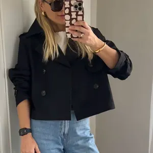 Mode Frauenknopf Denimjacke Blau Turrenhälfte Leichter Ärmel Frauen tolle High Great High Spring Street Lady Lady Outwear Outwear 8 Hauptverkäufe Frauen hellblauer Mantel - №1