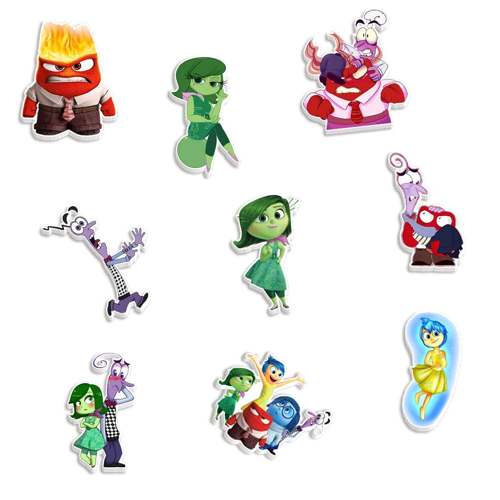 Popular Series 10Pcs/lots Disney Inside Out Flat Planar Resin for Charms DIY Bow Craft Supplies Phone Decorations