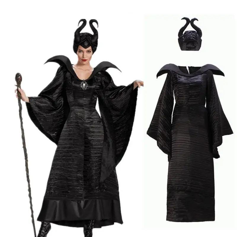 

Sleeping Beauty Black Witch Halloween Witch Costume Party Dress Bar Performance Party Polyester Material No Brand Registered ...