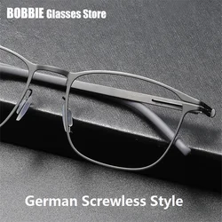 Eyewear Germany Screwless Ultra Light Square Glasses Frame uomo donna occhiali da vista Brand Designer Business Style 2024 New Fashion