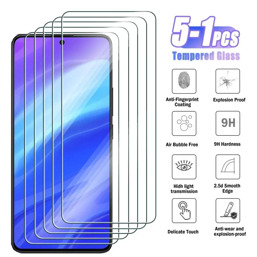 

5-1Pcs Tempered Glass for Xiaomi 13 11 10 Pro 4G Screen Protector For Redmi Note 12S 11S 10S 5G 12 Turbo 11T 10T