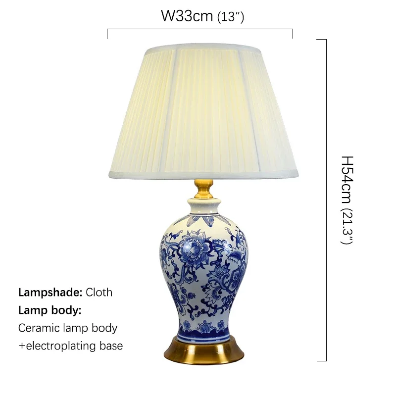 ALBERT Contemporary Blue CeramicTable Lamp Creativity Living Room Bedroom Study Hotel engineering Desk Light