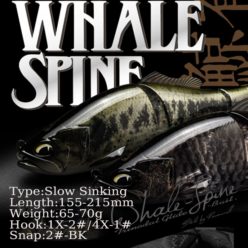 RAVENCRAFT WHALE SPINE 215mm 70g Slow Sinking 3 Section Hard Lure Water Surface Fishing Fake Bait