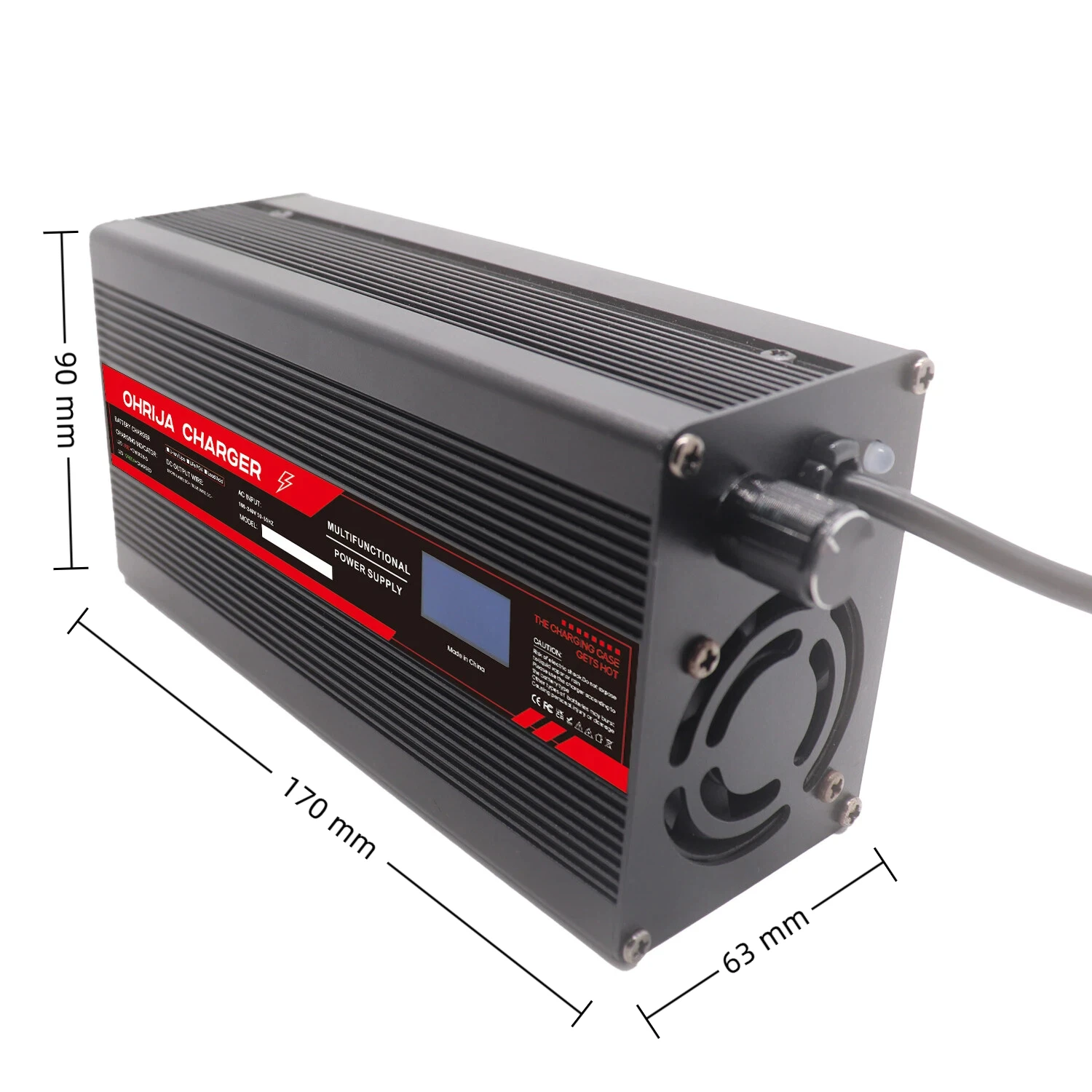 OHRIJA 72V 3.5A Adjustable Voltage Current LCD Display 63-73V 4A Battery Charger for Lead Acid Lithium LiFePO4