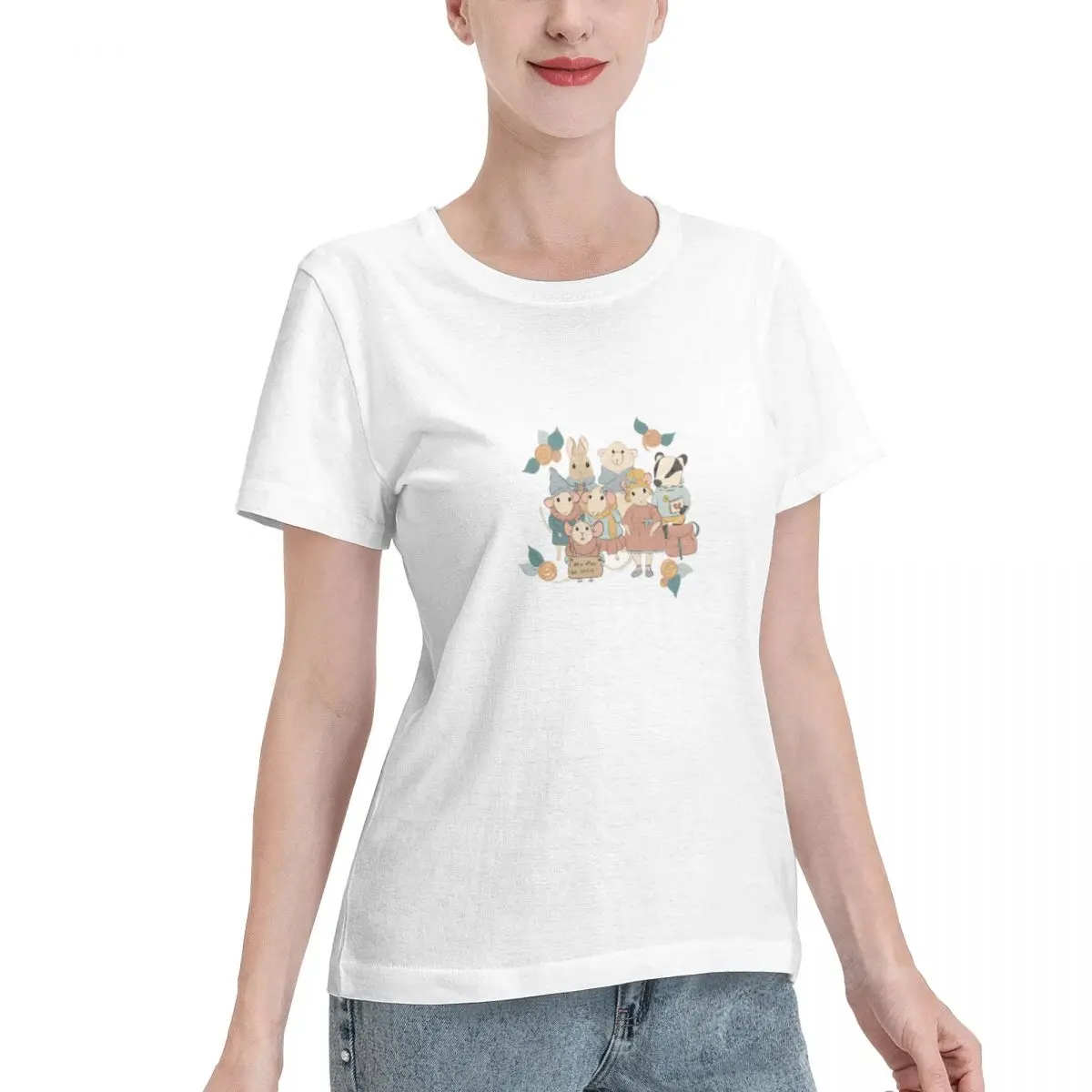 Popular Pick Spring Market Forest Animals Women's T-shirt Urban Fashion Ladies Shirt