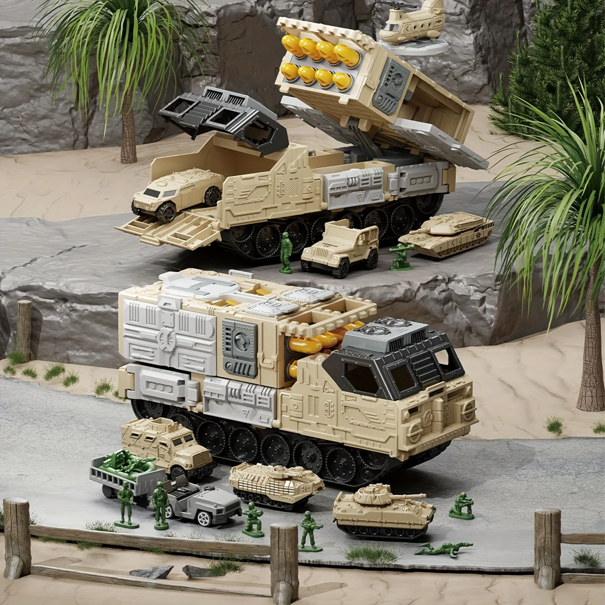 

Игровой набор танков для детей, игрушки для сборки своими руками с ракетной пусковой установкой, мини-цистерны, фигурки вертолетов