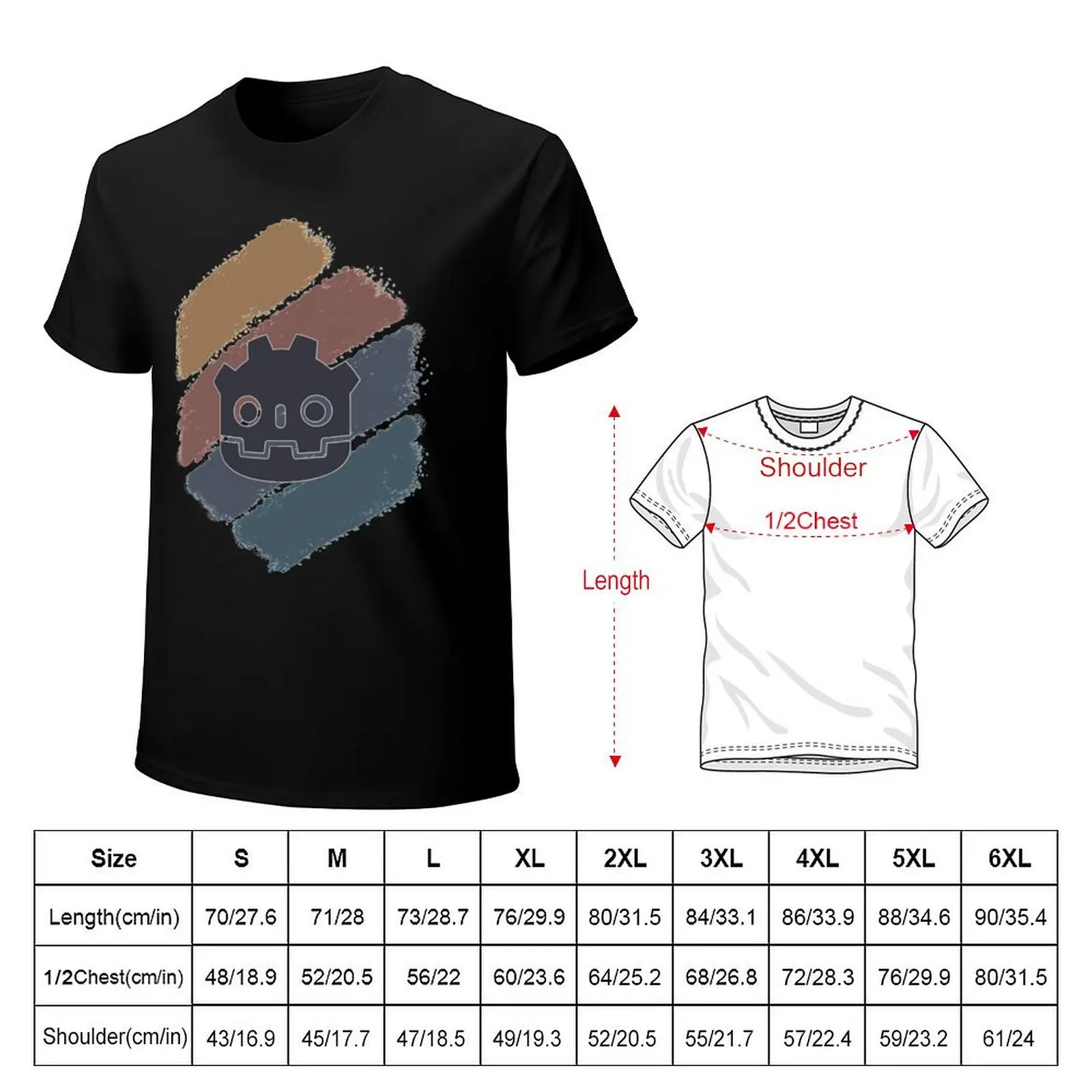 Godot Game Engine - Rough Brush T-Shirt Work Basic Short Sleeve Top