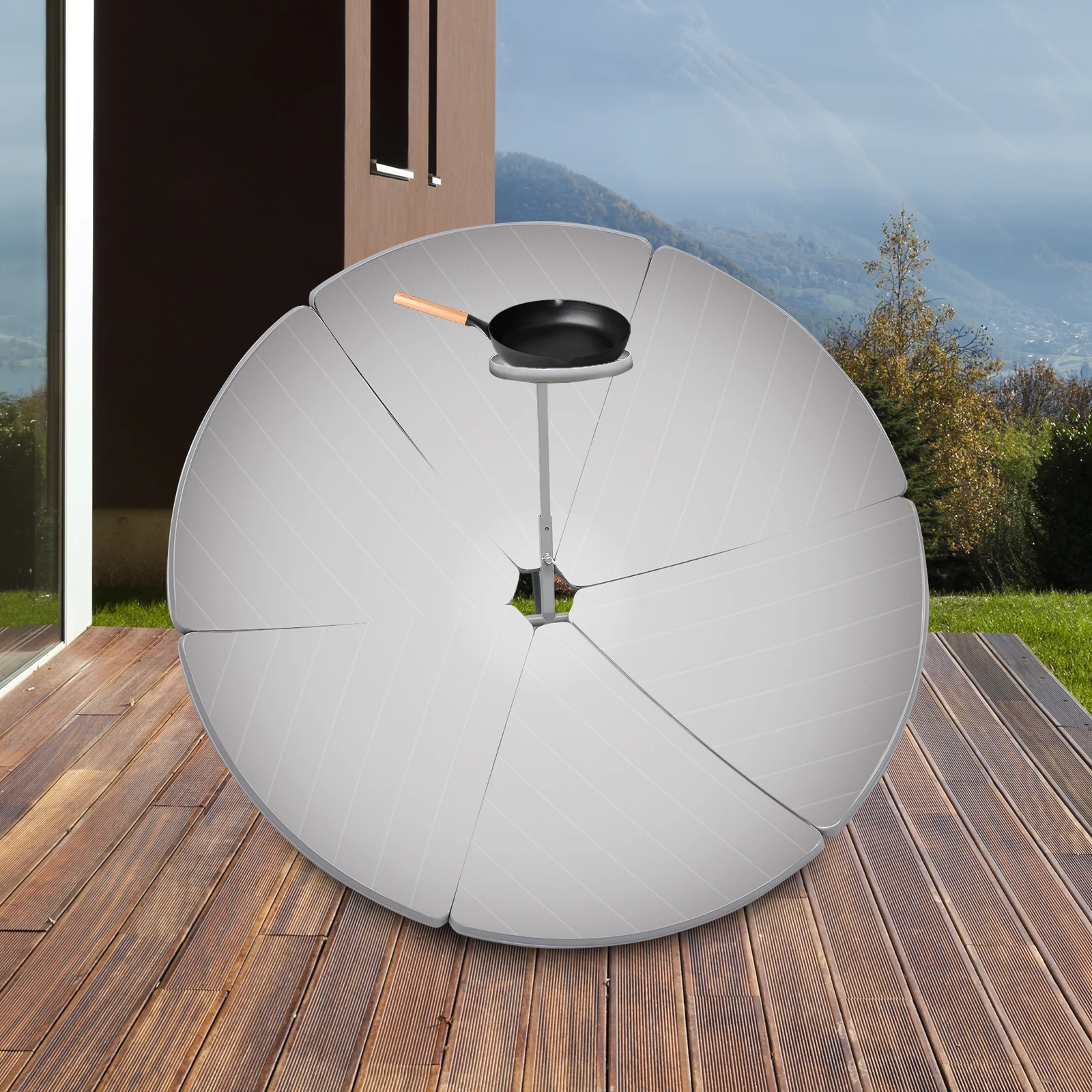 

1500W Solar Cooker Portable Solar Oven with Wheels Concentrating Solar Stove for Outdoor Cooking Camping Emergency