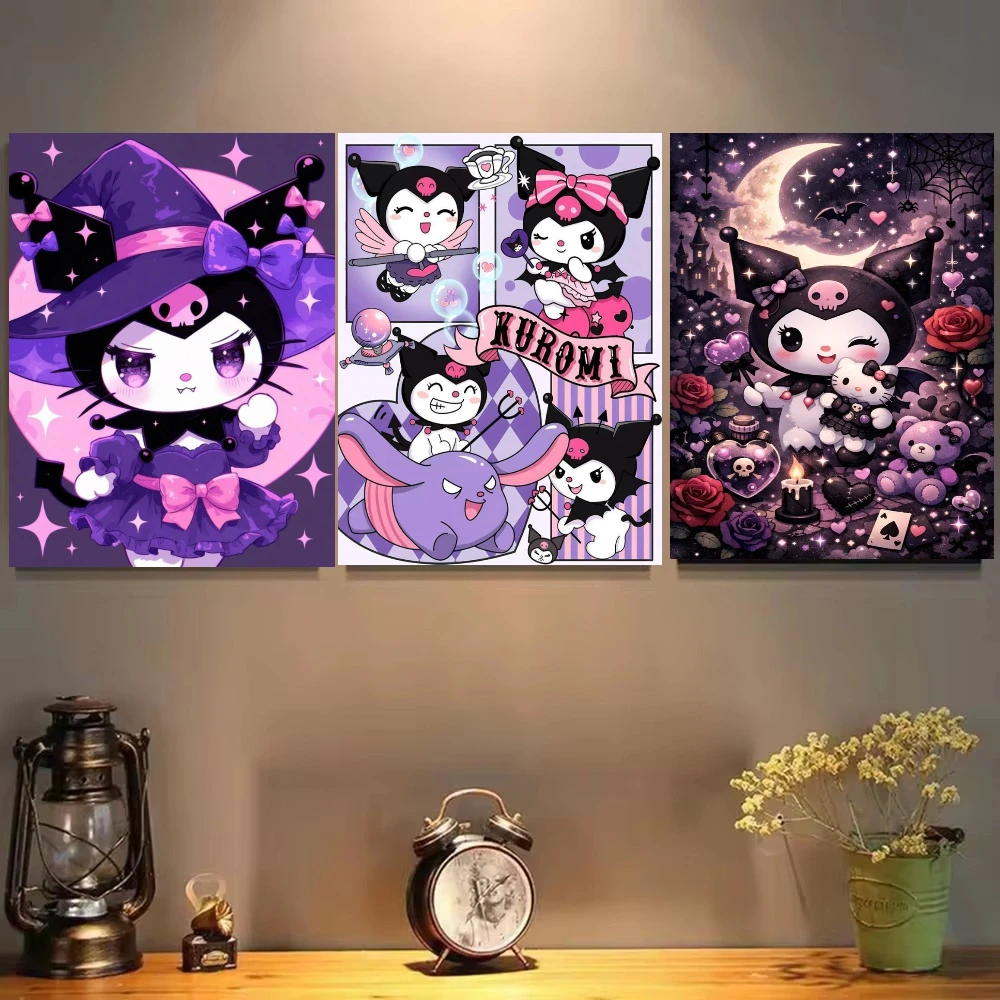 Puzzles Anime Kuromi Sanrio Familienaktivitätsspiele 500/1000/1200/2000 Teile für Schlafzimmer Heimdekoration Geschenk Rahmenlos