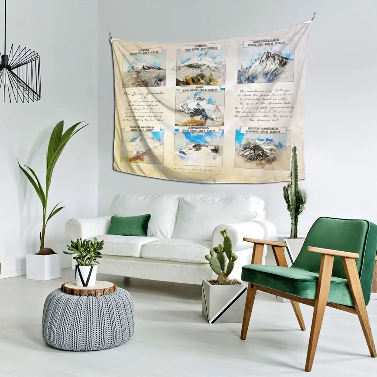 

7 Summits of the World Tapestry House Decoration Bedroom Decor Home Supplies Home Decoration Accessories Tapestry